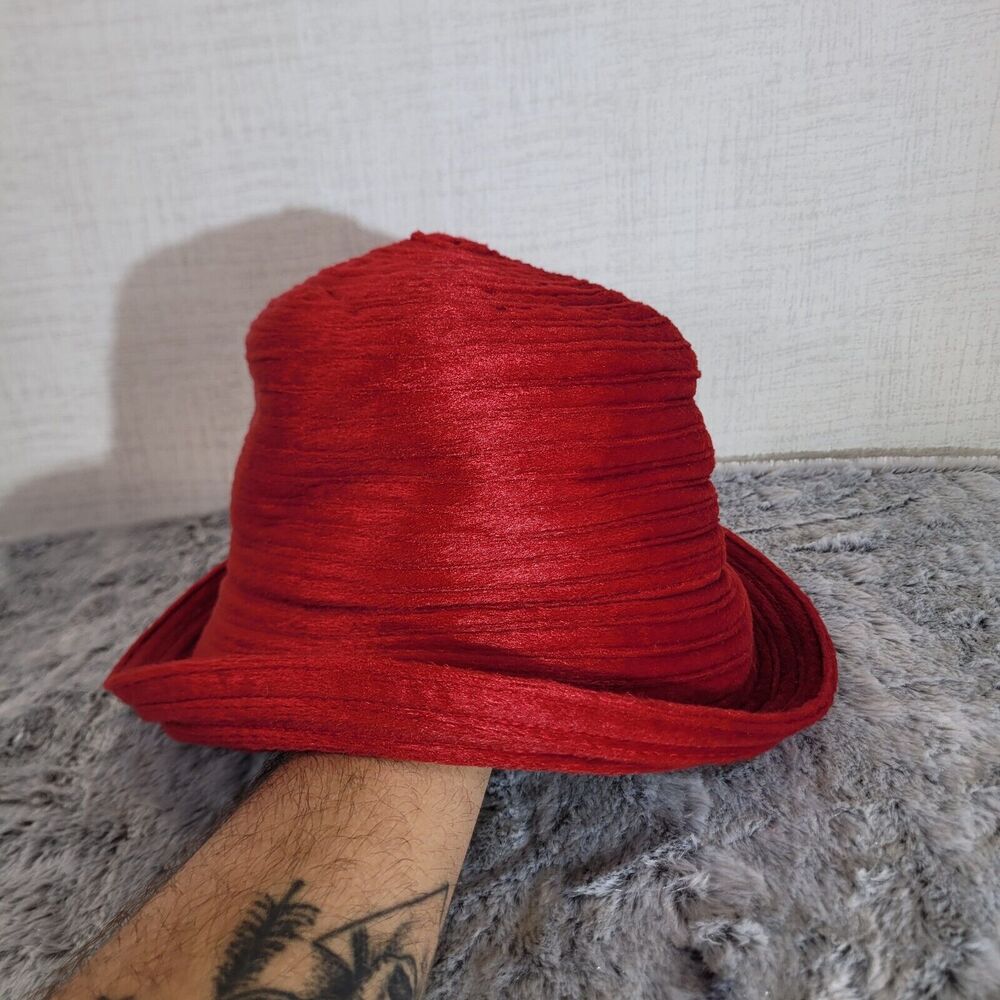 Velour Hat Womens‎ One Size Crinkled Texture Flip Brim Red San Diego Hat Co